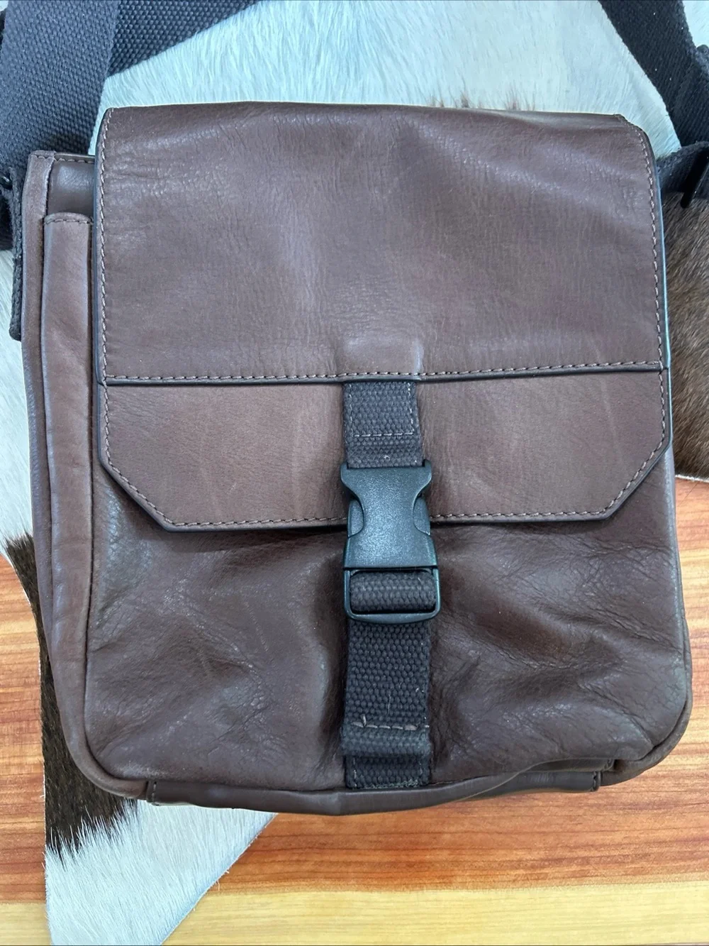 Fossil Weston Courier Messenger Bag Crossbody Brown